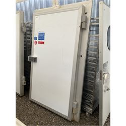 Walk in fridge/freezer insulated door with frame, door size W114cm x H197cm x 8.5cm thick - THIS LOT IS TO BE COLLECTED BY APPOINTMENT FROM DUGGLEBY STORAGE, GREAT HILL, EASTFIELD, SCARBOROUGH, YO11 3TX