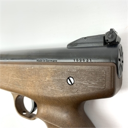 Weihrauch Sportwaffenfabrik HW70 .177 air pistol with break barrel action L32cm; in Flambeau hard plastic case