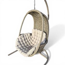 Hartman basket hanging garden chair with cushion and cover