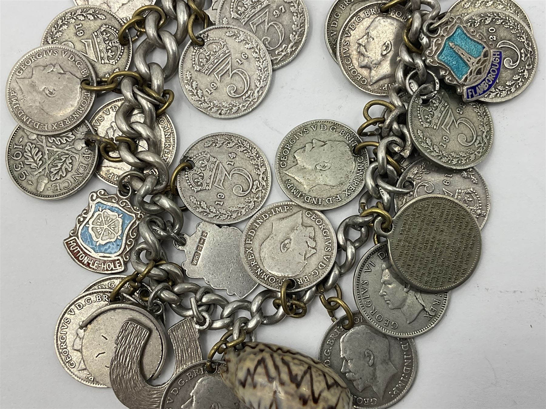 Queen Victorian 1891 crown, 1898 half crown, silver coin ring, silver coin bracelet etc