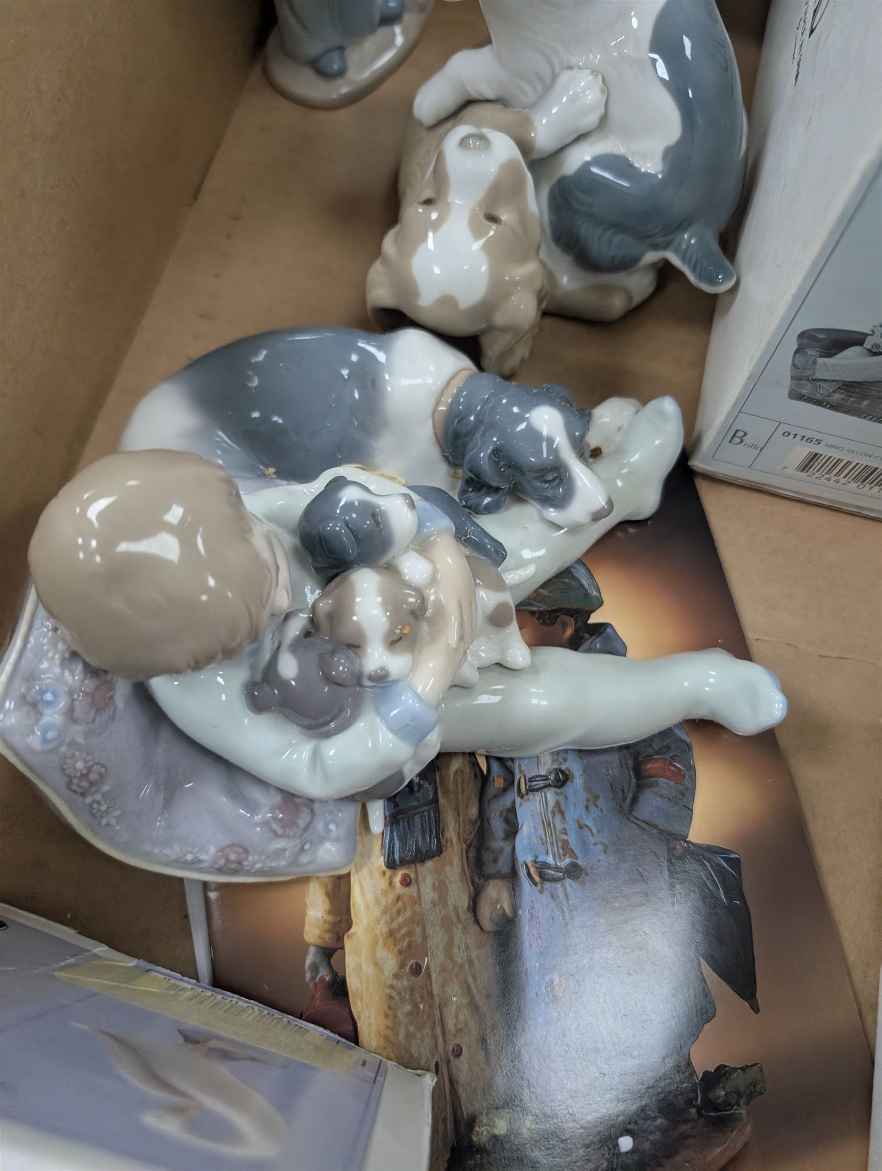 Lladro figure Sweet Dreams, boxed, together with two further Lladro figures and five Nao figures, some boxed