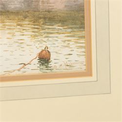 S E Hall (British fl.1910-1930): 'A Grey Day in Scarborough' and 'A Bit of Old Whitby', pair of watercolours signed and titled, in matching frames 20.5cm x 42.4cm (2)