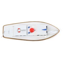 Sutcliffe Models tinplate clockwork Ocean Pilot Cruiser 'Jupiter', in red and white livery with metallic gold details, with key, boxed 