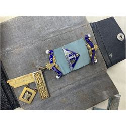 Masonic regalia, including silver gilt St Nicholas Lodge jewel, hallmarked, a plated Royal Masonic Institution for Girls jewel, sash and kid leather apron etc