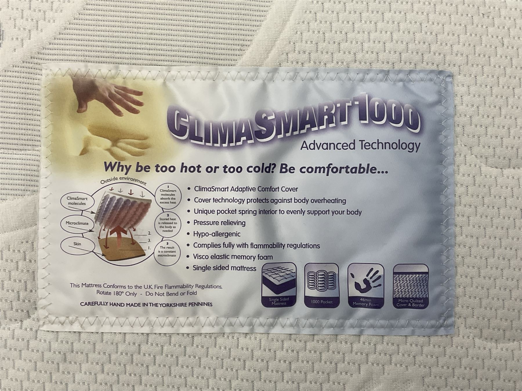 Clima Smart 1000 4' 6'' double divan bed 