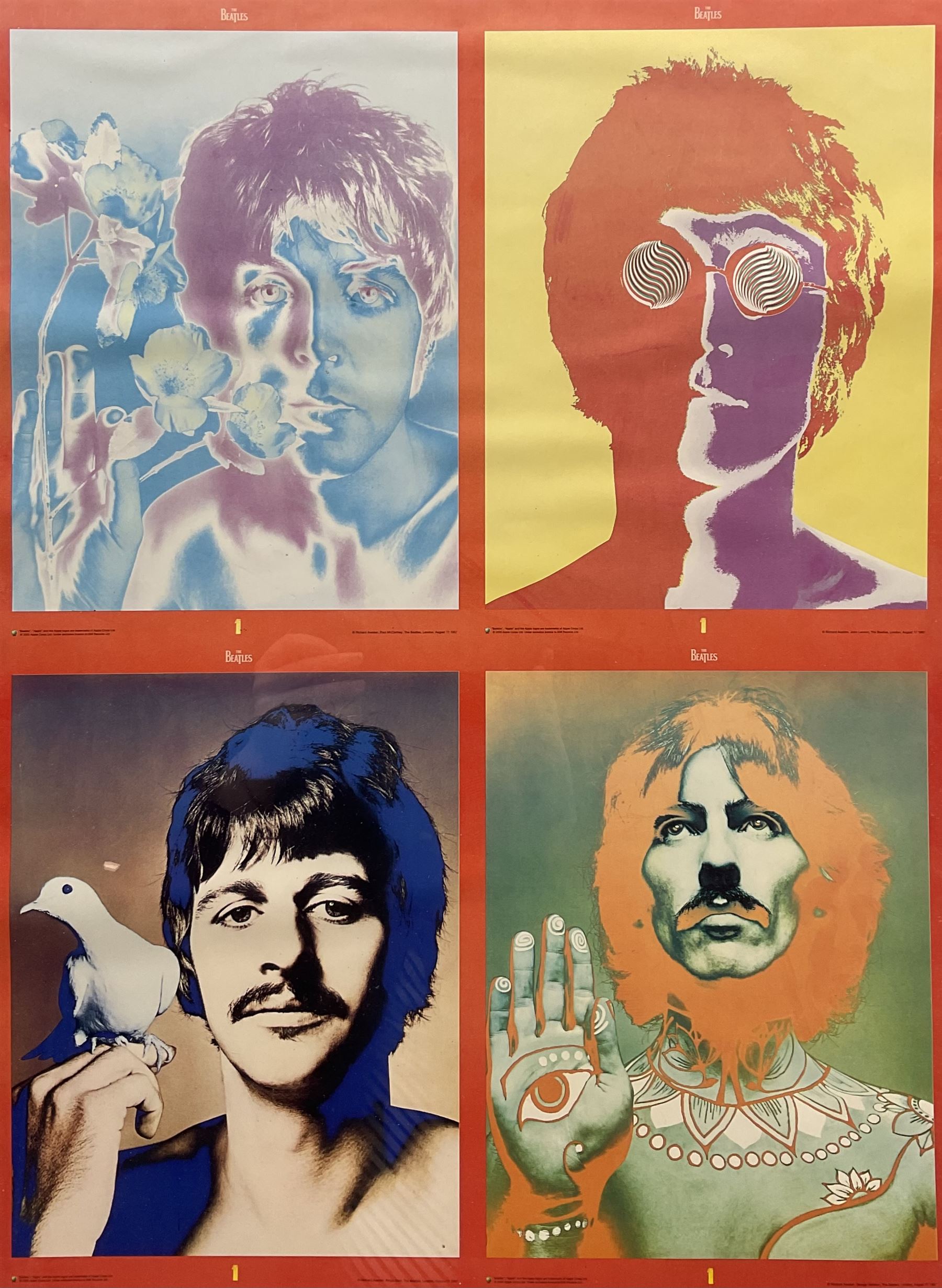 After Richard Avedon (American 1923-2004): The Beatles Headshots, poster pub. 2002, 63cm x 44cm 