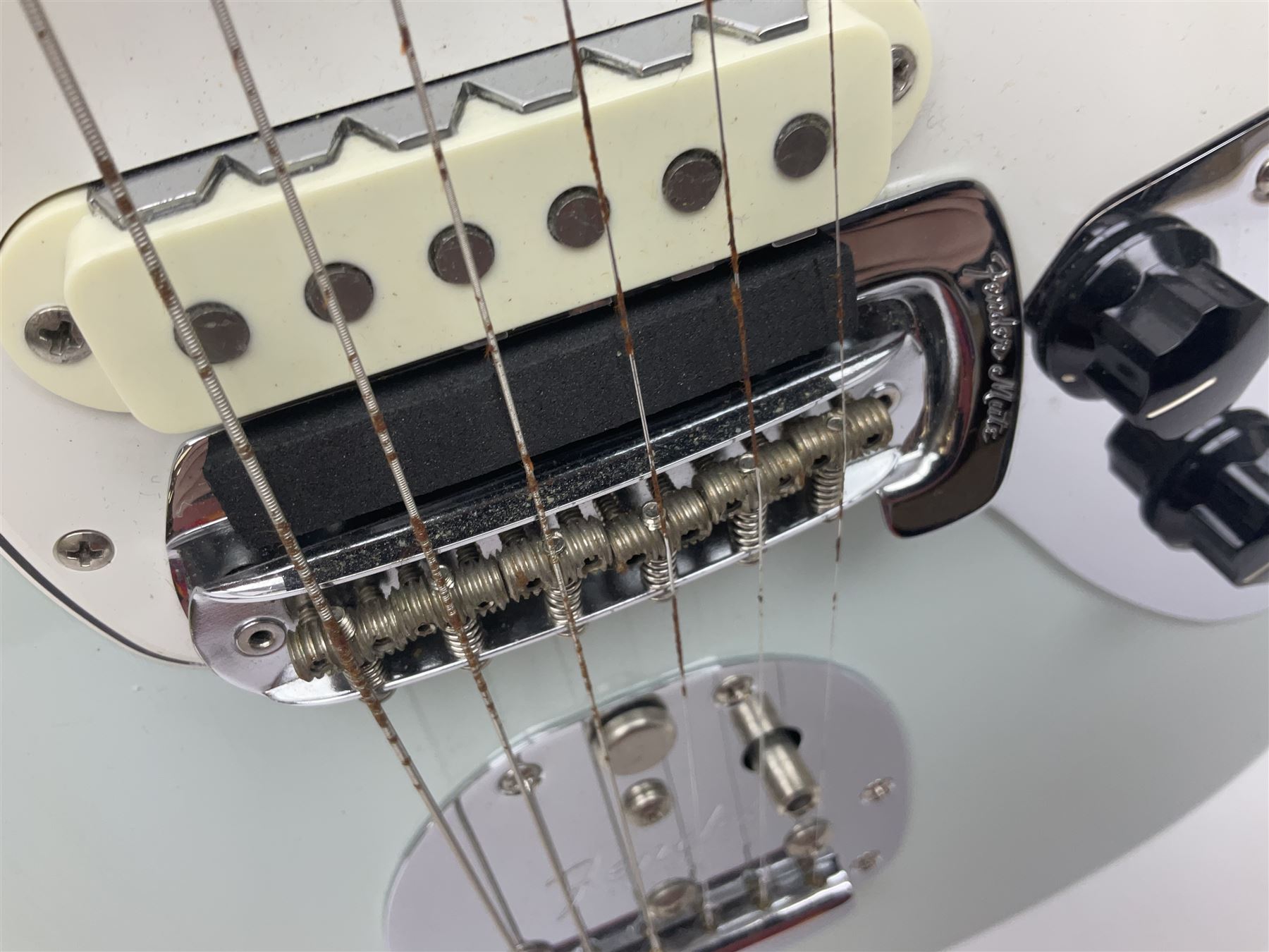 Fender Jaguar electric guitar, American Custom Shop vintage re-issue, probably in seafoam green, with tremolo arm, serial no.V1317106, L101cm; in American G&G Fender fitted hard case with paperwork