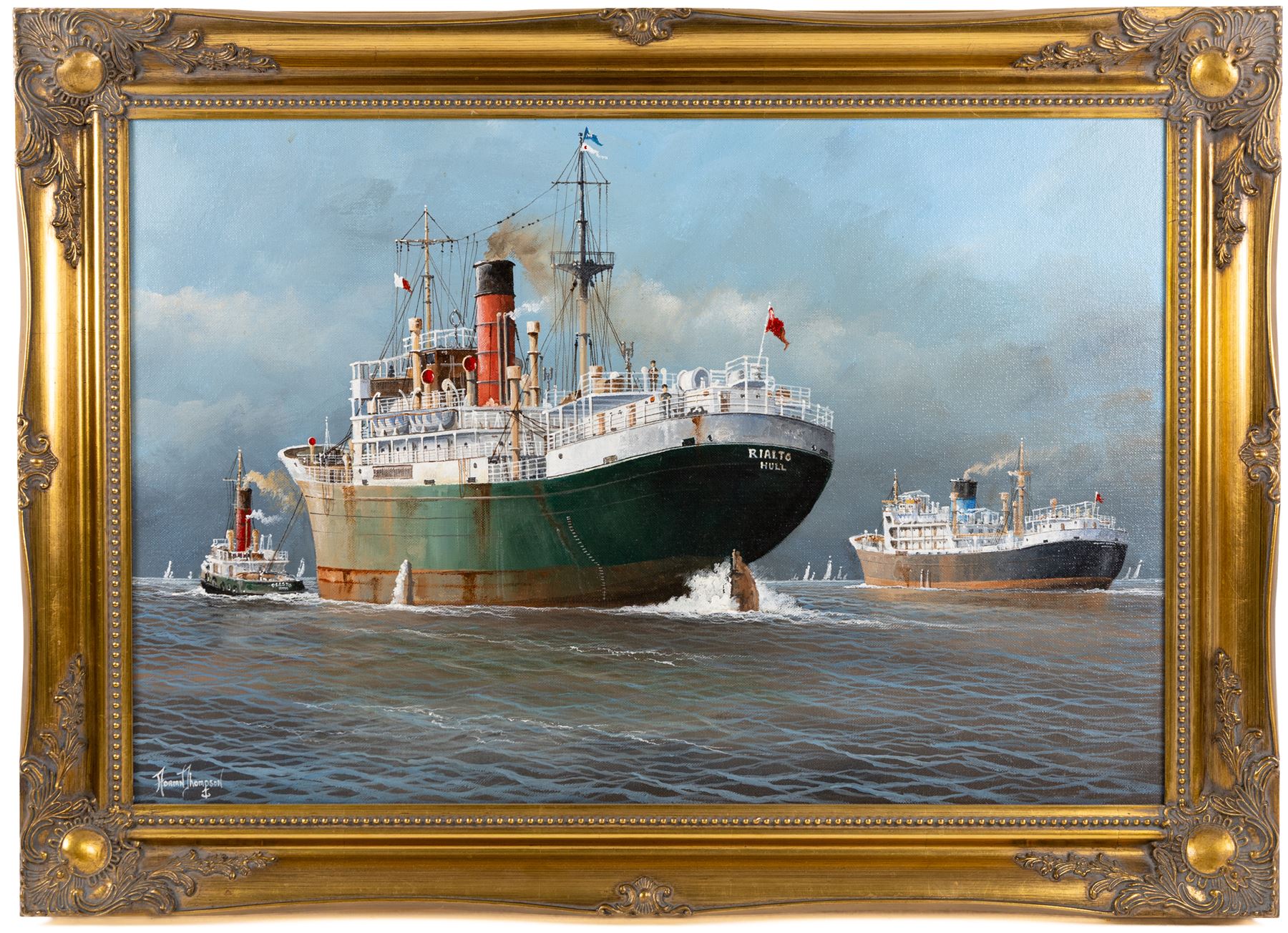 Adrian Thompson (British 1960-): Rialto of Hull, oil on canvas signed 50cm x 75cm 