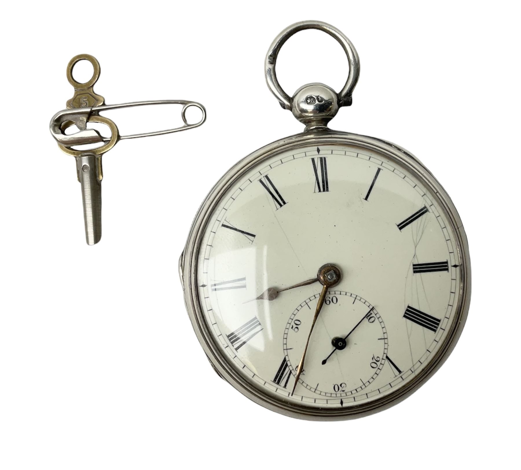 William IV silver open faced key wound pocket watch by T Cox Savory 47 Cornhill London, case hallmarked London 1836, with later key
