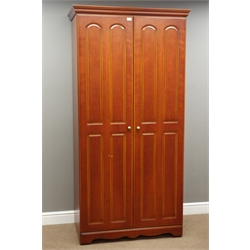  Irish McDonagh cherry wood double wardrobe, W98cm, H199cm, D57cm  