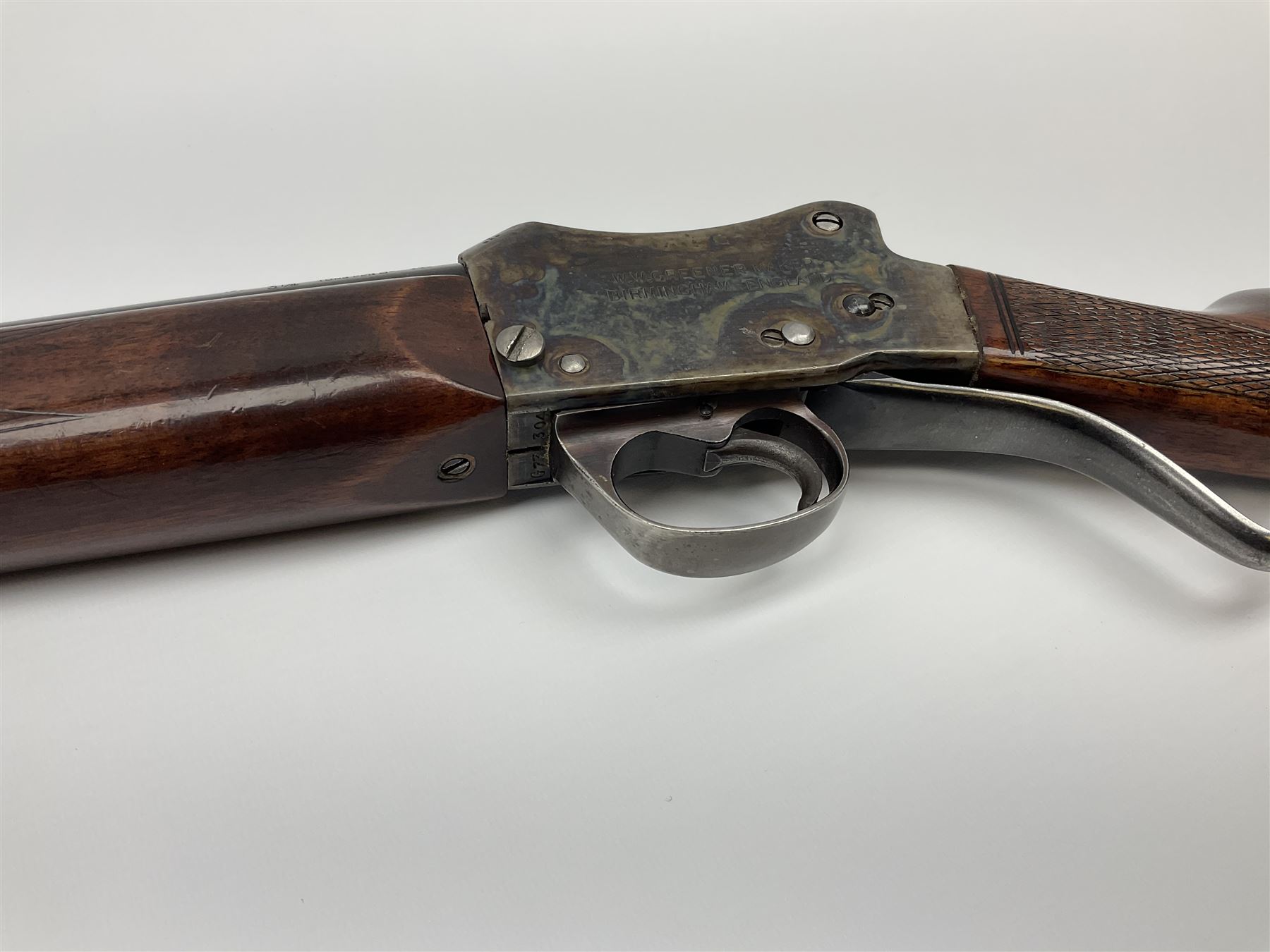 W.W. Greener GP 12-bore single barrel shotgun with martini underlever action and 2.75