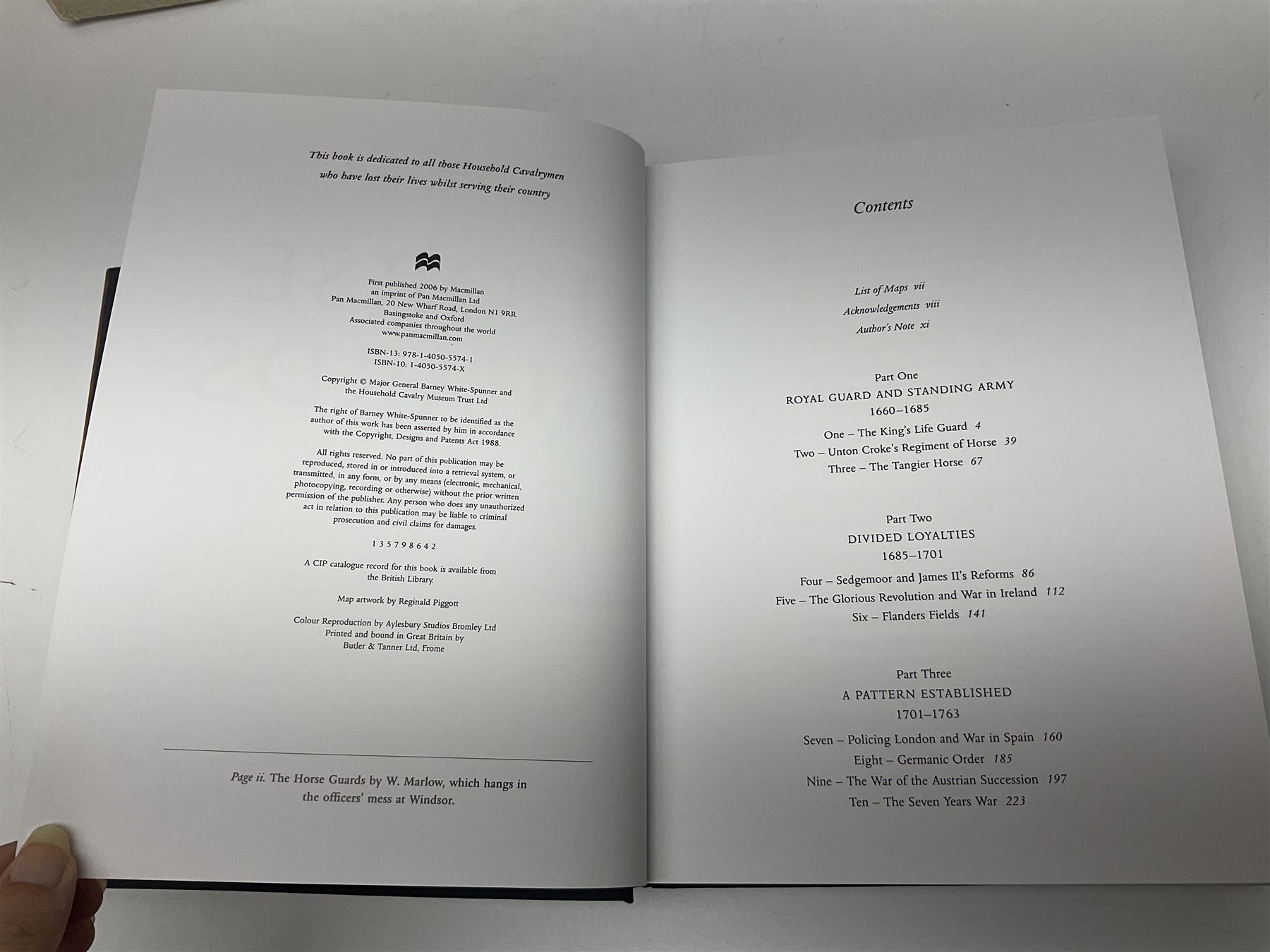 Seven military reference books - Histoire Mondiale Des Parachutistes; Yves Debay: French Foreign Legion  Paratroopers; Bragg & Turner: Parachute Wings; Barney White-Turner: Horse Guards; and three works on uniforms/standards (7)