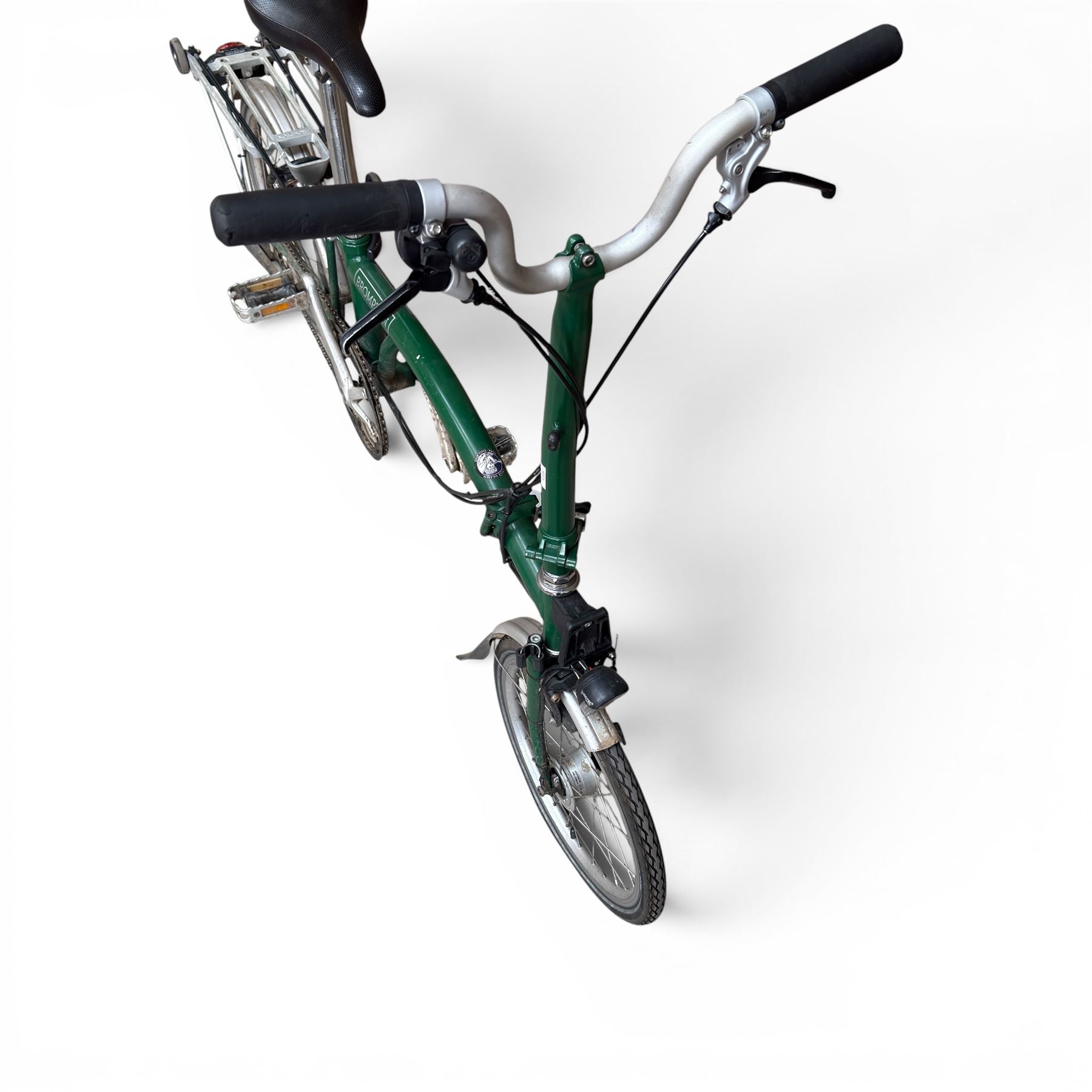 Brompton folding bicycle in green finish