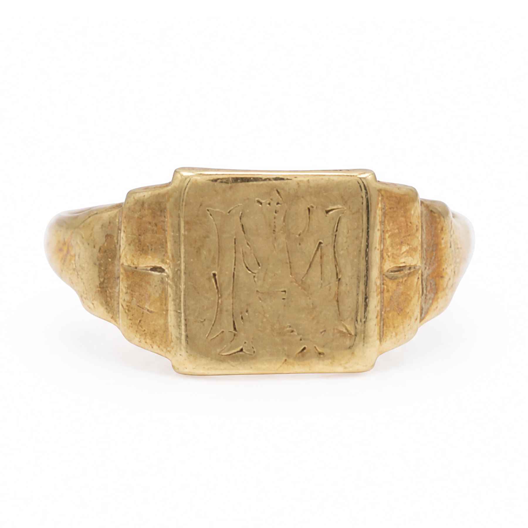 9ct gold signet ring, hallmarked 