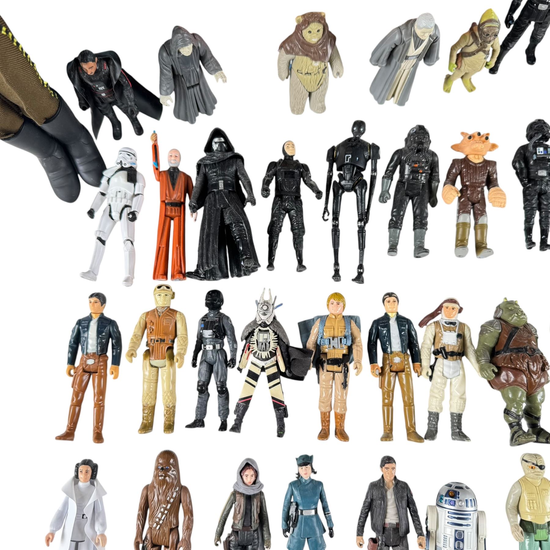Collection of Hasbro Star Wars figures, including Han Solo prisoner action figure and loose 3.75 inch figures, Stor Disney Star Wars Death Star and a Modern Age Marvel Star Wars comic book issue #12