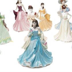 Twelve Coalport figures, comprising My Love, Happy Birthday 2006, Victoria, Coming of Age, Lady Sara, Red Rose of Lancashire, Thank You, Birthday Celebration, Evening Romance, With Love, Artisans Choice and Happiness, all boxed, one from an edition of 750 (12)