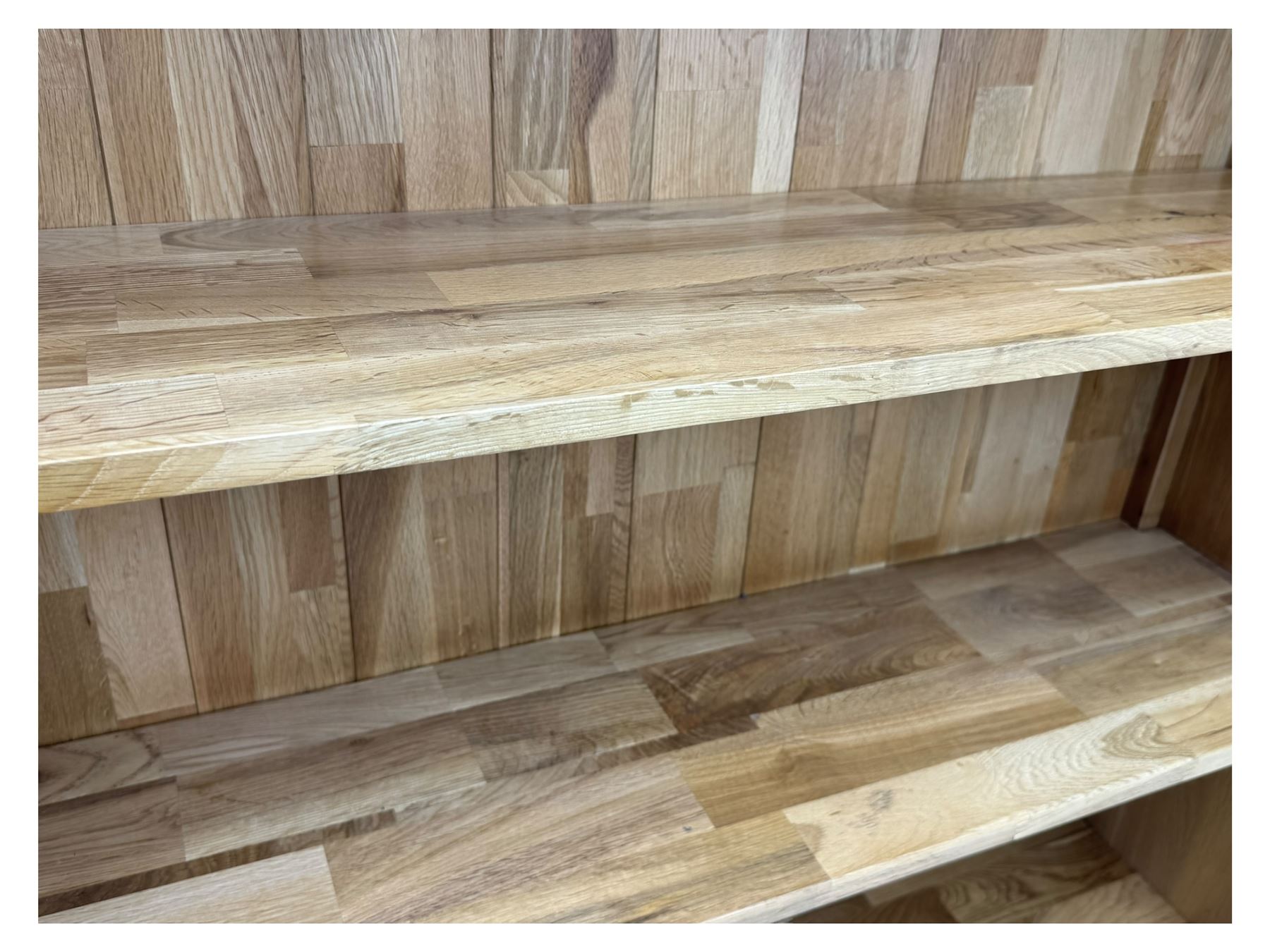 Light oak open bookcase, five adjustable shelves  