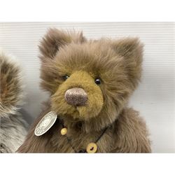 Two Charlie Bears - CB114040B William IV teddy bear, from the 2011 Charlie Bears Plush Collection, limited edition No.3263/4000; H50cm; and CB083796 Kelsey; both designed by Isabelle Lee and with original tags (2)

