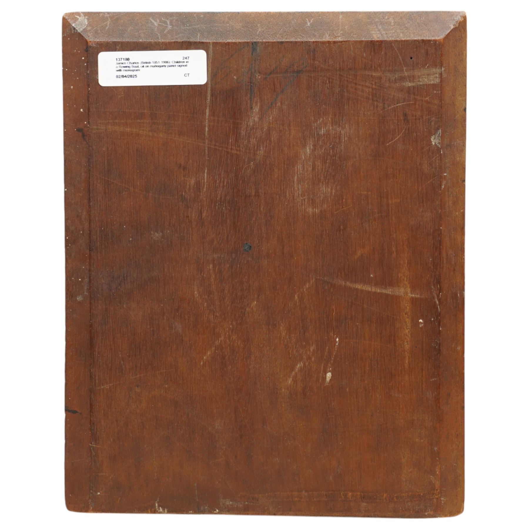 Attrib. James Charles (British 1851-1906): The Thames Gondolier, oil on mahogany panel signed with monogram JC 26cm x 20cm (unframed)