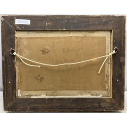 Frank Moss Bennett (British 1874-1953): 'The Wheelwright's - Winterborne Stickland Dorset', oil on canvas board signed, titled verso 24cm x 34cm