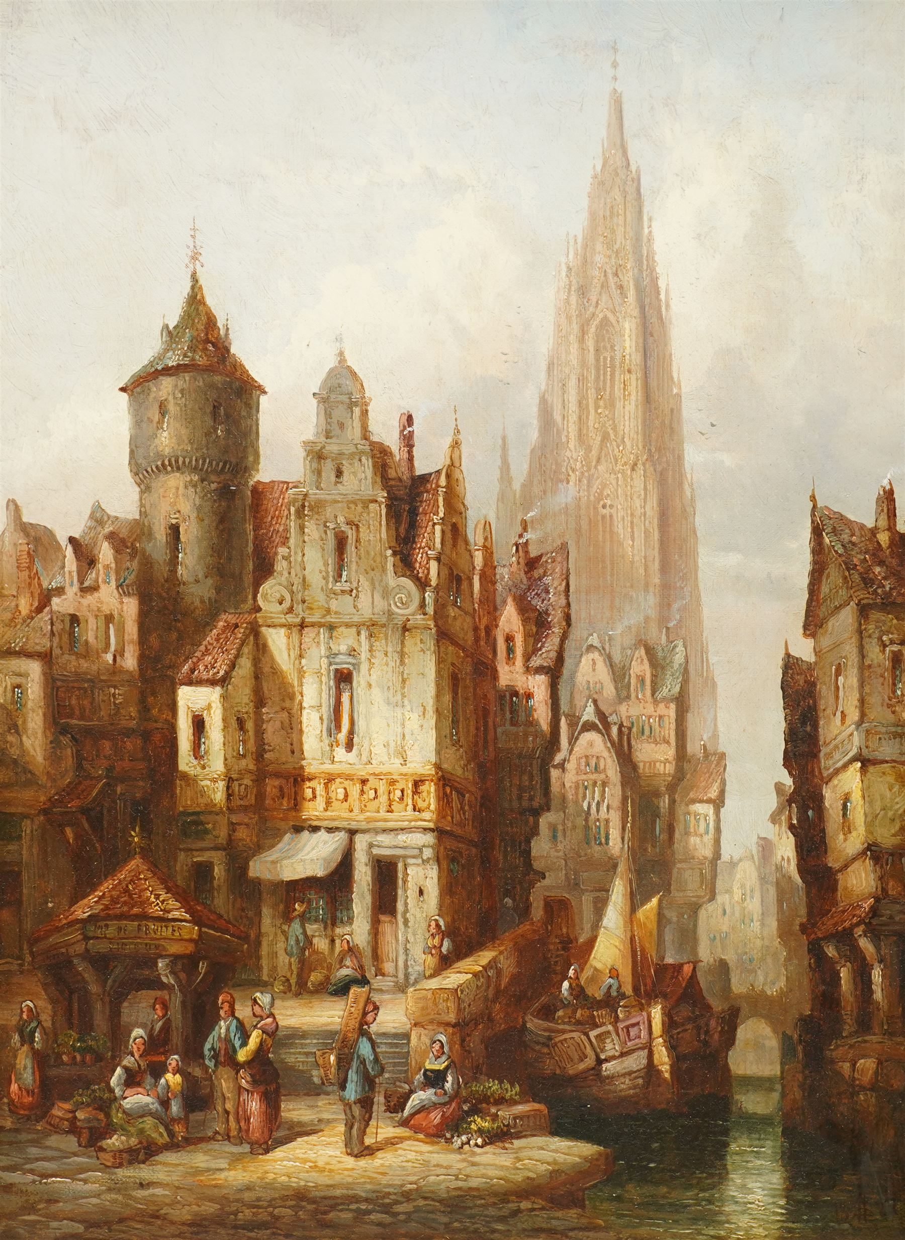 Henry Thomas Schafer (British/French 1854-1915): 'Ulm - Bavaria', oil on canvas signed with monogram and dated 1889, titled verso 39cm x 29cm