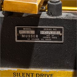Musser M55 Pro-Vibe vibraphone, serial no. B01228, with gold-finished aluminium bars, motorised resonators, sustain pedal and folding frame, with transformer, in black mushroom covers
