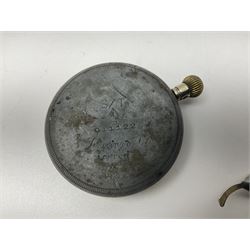 Norweigian silver enamel leaf brooch by David Andersen, together with a military issue pocket watch and a collection of costume jewellery including pair of clip on earrings by Butler & Wilson, beaded jewellery, brooches, etc