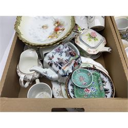 Spodes velamour twin handled mantel vase, together with Royal Doulton wash stand set, Royal Worcester coffee cans and saucers and other ceramics, in six boxes 