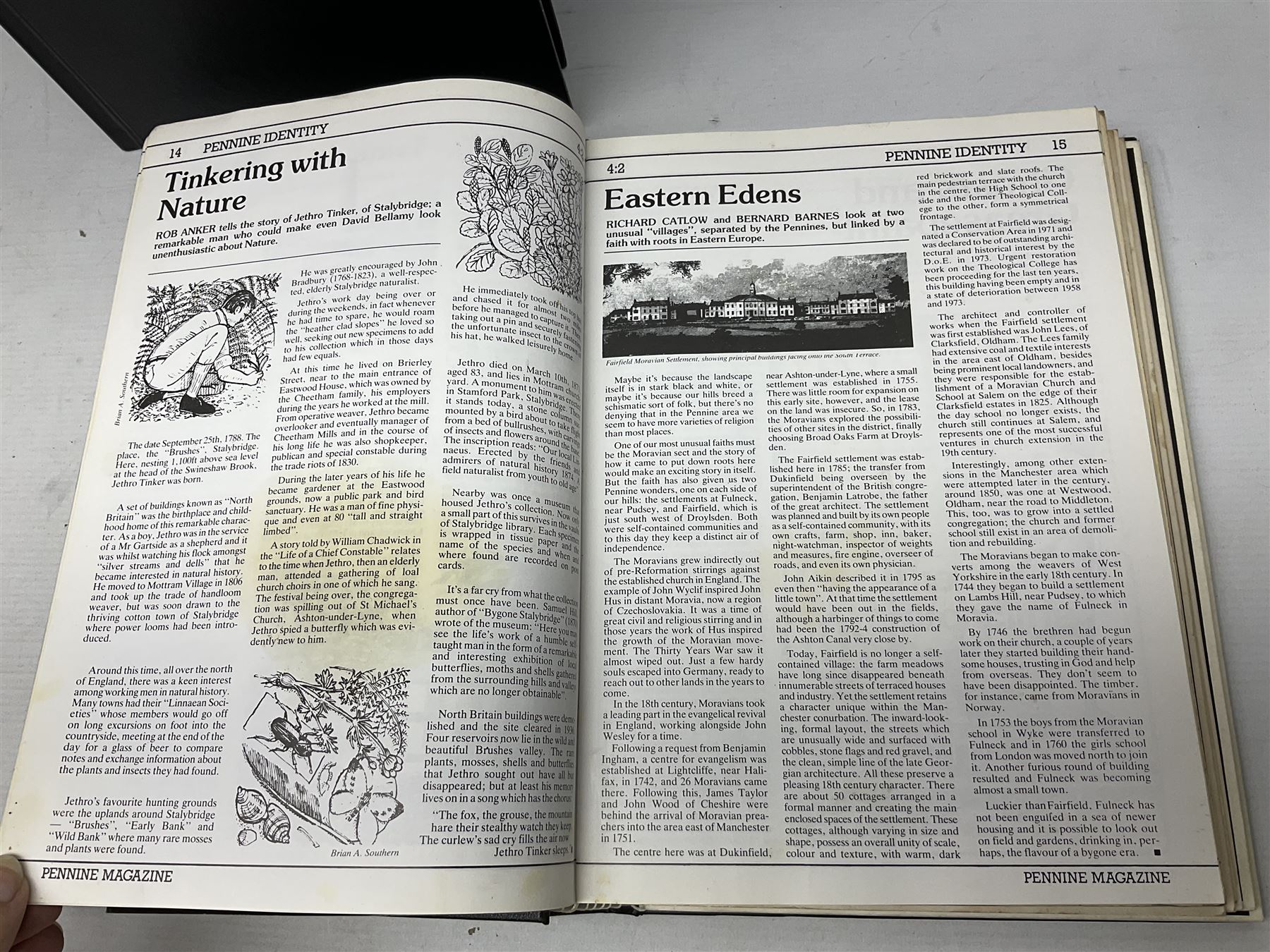 Eight books by David Bellamy on watercolour painting; and two bound volumes of Pennine Magazine 1981-84 (10)