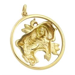 9ct gold Aries pendant, stamped 375