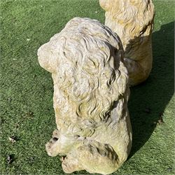 Pair of cast stone garden lions  - THIS LOT IS TO BE COLLECTED BY APPOINTMENT FROM DUGGLEBY STORAGE, GREAT HILL, EASTFIELD, SCARBOROUGH, YO11 3TX