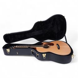 Jean Larrivee Tommy Emmanuel signature model C-03R TE acoustic guitar,  serial no. 136610, Florentine cutaway in satin finish, with sitka spruce top, east Indian rosewood back/sides, ebony head face, fretboard and bridge and bone nut and saddle, the  timbers hand selected and interior label signed by Tommy Emmanuel, contained within original Larivee hard case with black plush interior