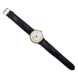  Rotary 9ct gold gentleman's manual wind wristwatch, on leather strap  