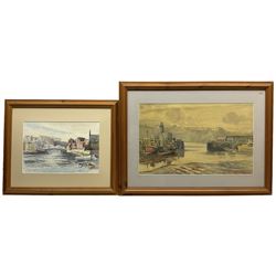Edward H Simpson (British 1901-1989): Scarborough and Whitby, two watercolours signed max 35cm x 57cm (2)