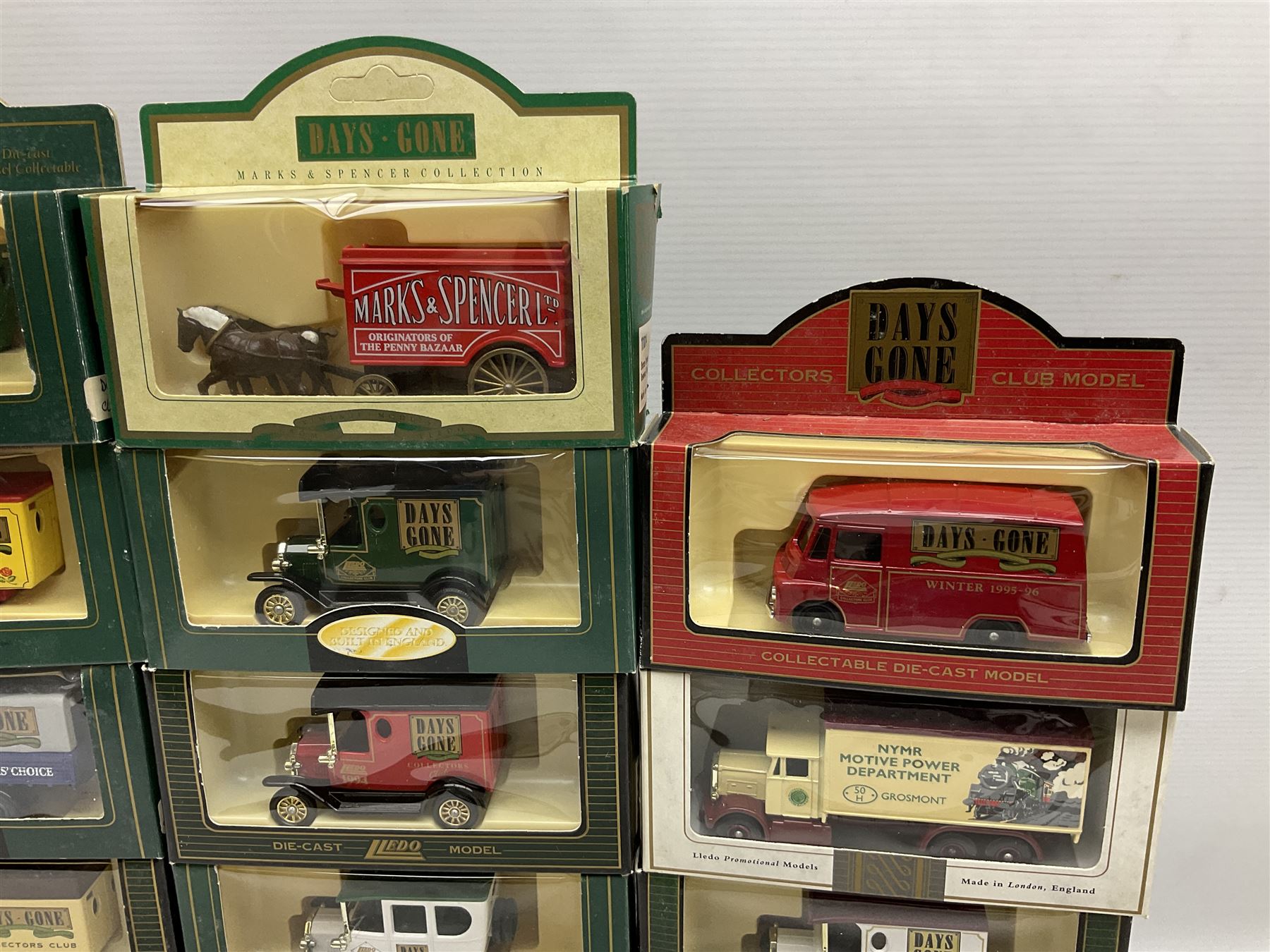 Collection of Days Gone Lledo die cast models including thirty Lledo Promotional Models seven Exclusive Edition and thirty three Collectors Club models all boxed 70 Toys Models