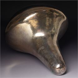 Sarah Denny (Northern British 1982-): silver 'Gathering Vessel' Britannia silver sculpture, Sheffiled 2009 

Artists notes: 'This vessel centres on the most fundamental narrative of a simple gathering of growth. A cone-like form opens wide. Extending outward, tilting upward, reaching out wholly in full circle form to gather all she can from the source above..'