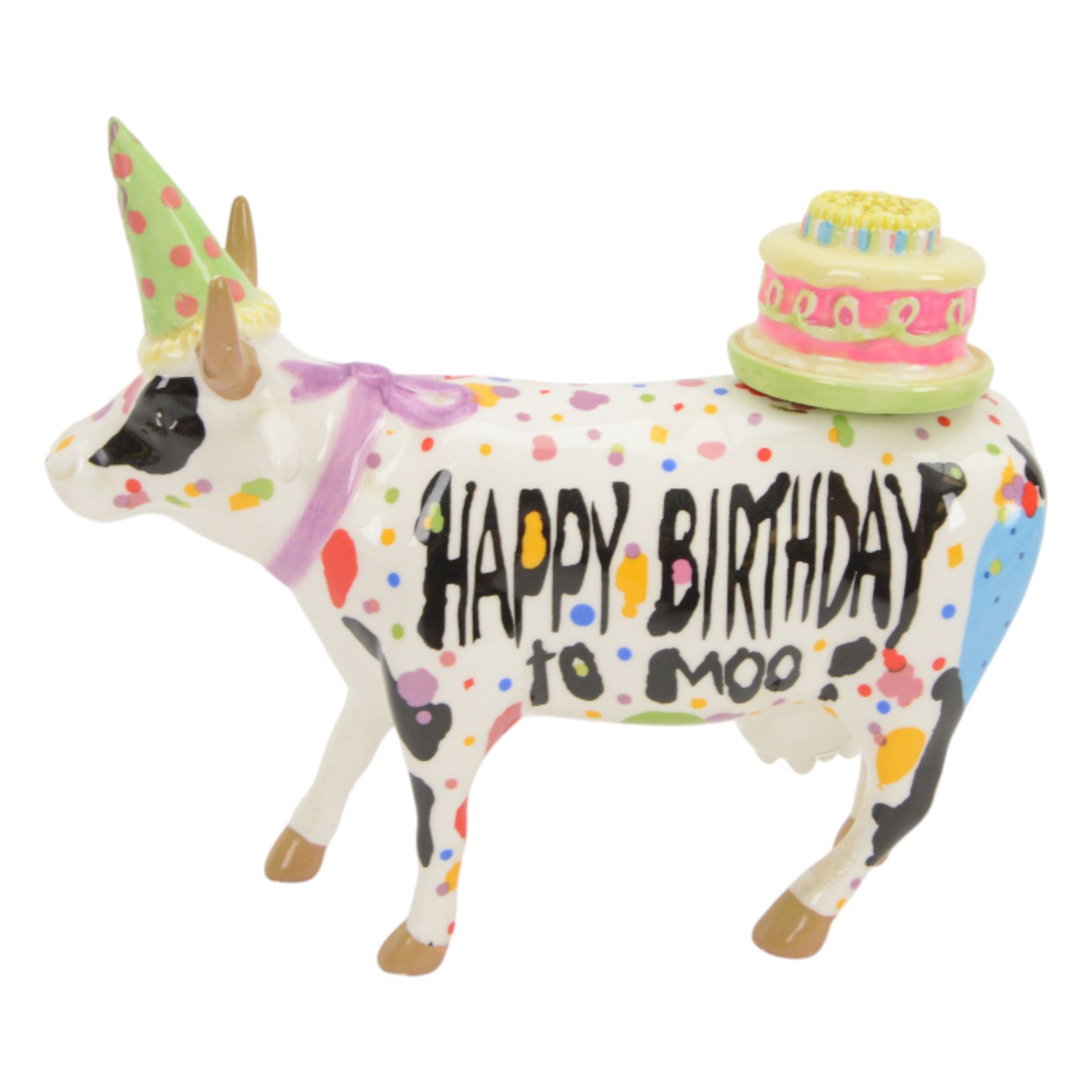 Six Cow Parade cows, including Lowry Cow, The Divas, Corn on the Cow, A Christmas Cowrol, Happy Birthday to Moo and The Cow of the Seven Suns 