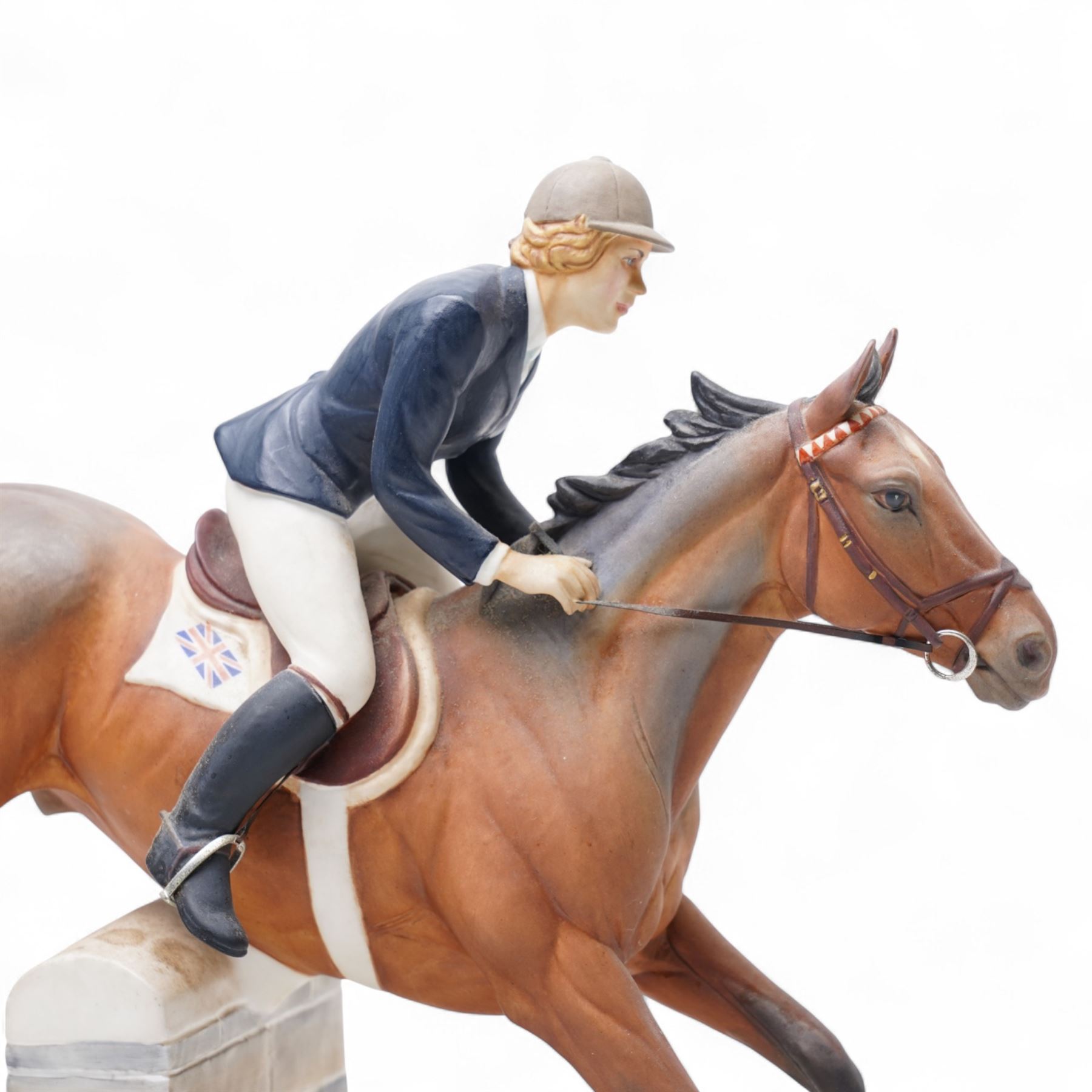 Royal Worcester limited edition group 'Stroller and Marion Coakes' by Doris Lindner on wooden plinth 