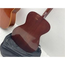 Saxon acoustic guitar Folk Model 812, serial no.43263 L102cm; Jose Ferrer El Primo small or child's size acoustic guitar, serial no.006980 L85cm; both in carrying soft cases; and Spanish Admira Concert Grande acoustic guitar (3)
