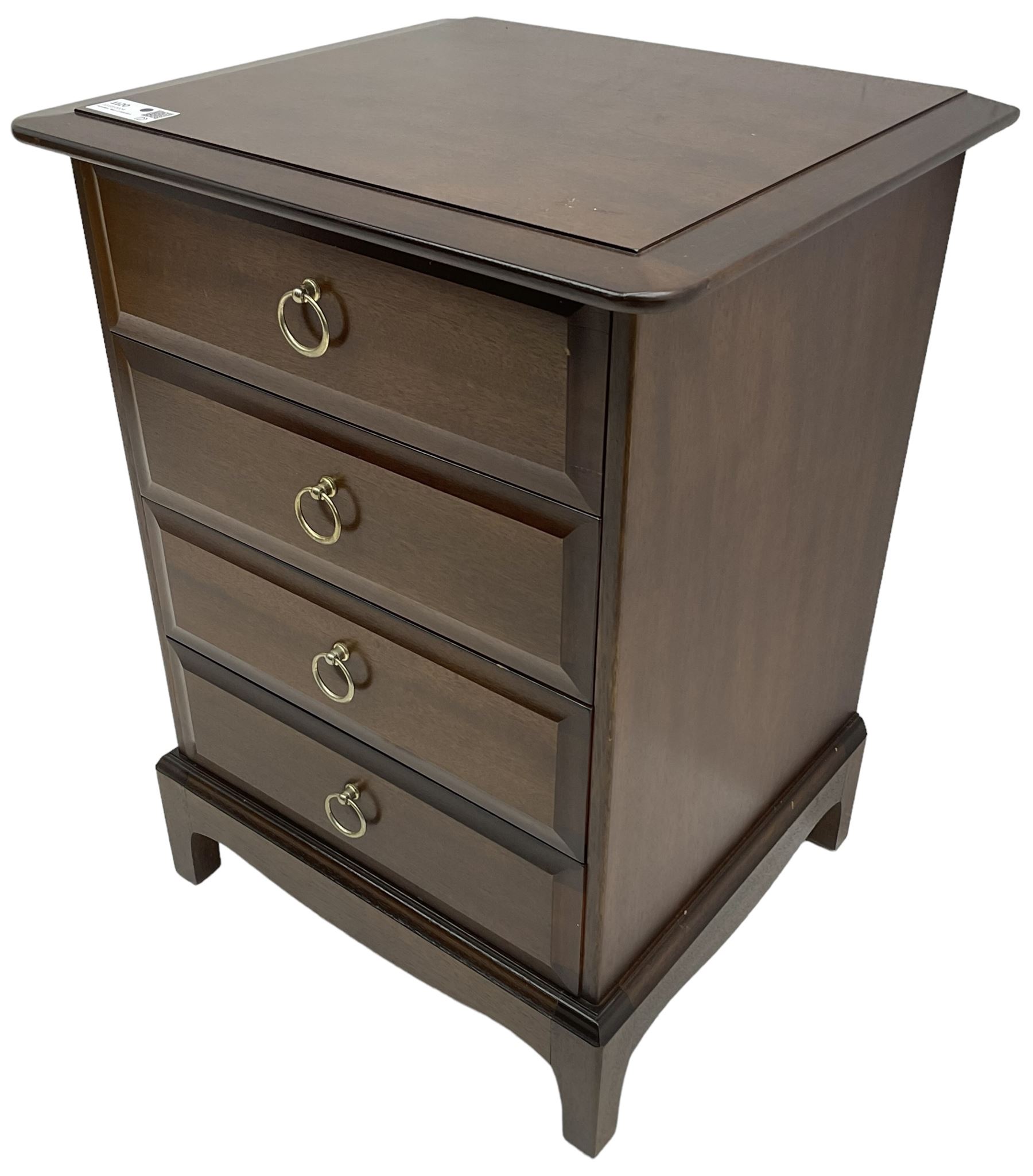 Stag Minstrel - pair of mahogany pedestal chests, fitted with four long drawers