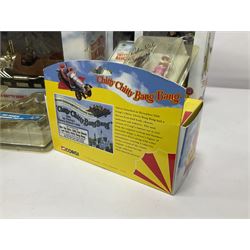 Collection of Chitty Chitty Bang Bang figures and model cars both loose and boxed, to include ‘Truly Scrumptious and Jeremy’ blister pack signed by Adrian Hall