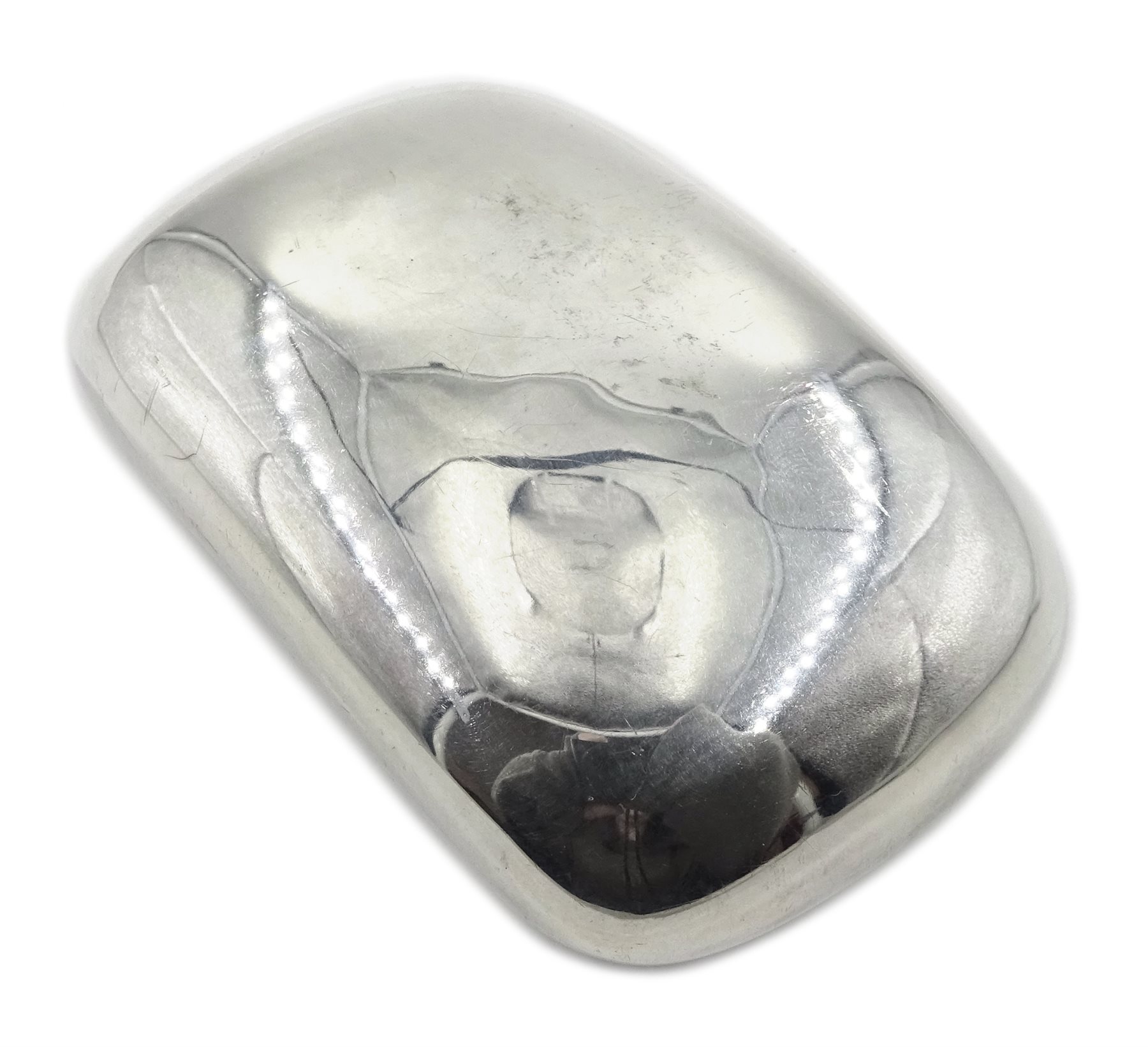 Edwardian silver curved tobacco/snuff box Deakin & Francis Ltd Birmingham 1902, L8.5cm, approx 2.5oz