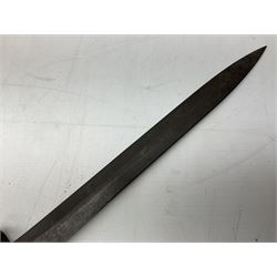 British Pattern 1907 bayonet with 43.5cm fullered steel blade; in leather scabbard with webbing frog L58cm overall; another Pattern 1907 bayonet lacking scabbard; and British Pattern 1888 Mk.I bayonet by Wilkinson London (no scabbard) (3)