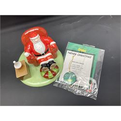 Three Coalport Characters Raymond Briggs Father Christmas figures, comprising Line Dancing limited edition 1056/3000, Special Delivers limited edition 594/3000 and Time for a Break limited edition 1203/1750, all with certificates and original boxes