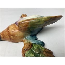 Set of five Beswick graduated wall mounting figures of flying ducks, models from 596/0 to 596/4, largest L29cm