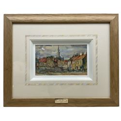 Rowland Henry Hill (Staithes Group 1873-1952): North Yorkshire Village, watercolour signed and dated 1937, 13cm x 23cm