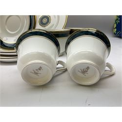 Royal Doulton Biltmore patterned tea and dinner wares, to include four teacups and saucers, four coffee cans and saucers, dinner plates, side plates, soup bowls and bowls for four etc, seconds, (37)