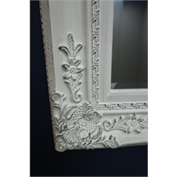 Rectangular wall mirror in white swept frame, 74cm x 94cm