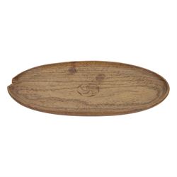 Gnomeman - tooled oak dish, carved with rose motif to the center, carved beneath with gnom...