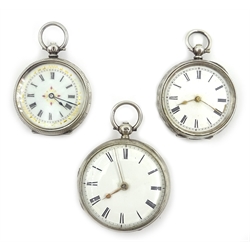  Victorian mid size pocket watch by Aldred & Son Yarmouth no 4055, silver case by Philip Woodman London 1880 and two 19th century Swiss fob  watches stamped 935  